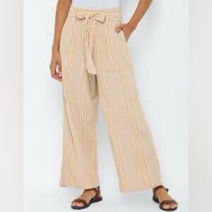 American Eagle AE size XL Women’s Striped Tan & Orange Wide-Leg Pants, GUC